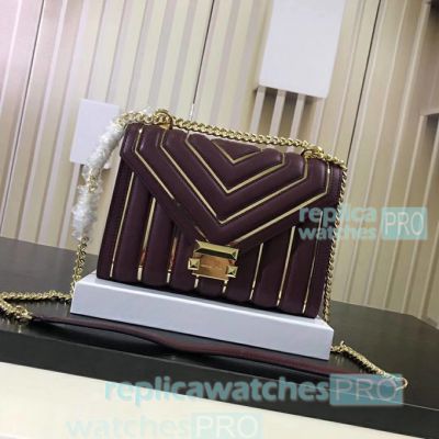 Grade Replica Michael Kors Whitney Profusion Purple Color Piece Genuine Feather Women's Bag